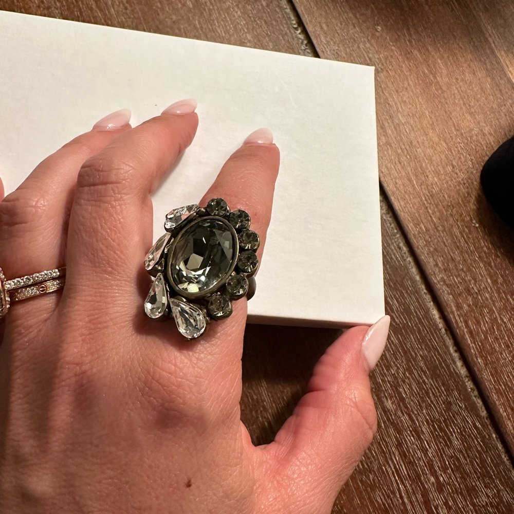 Smokey CZ cocktail ring